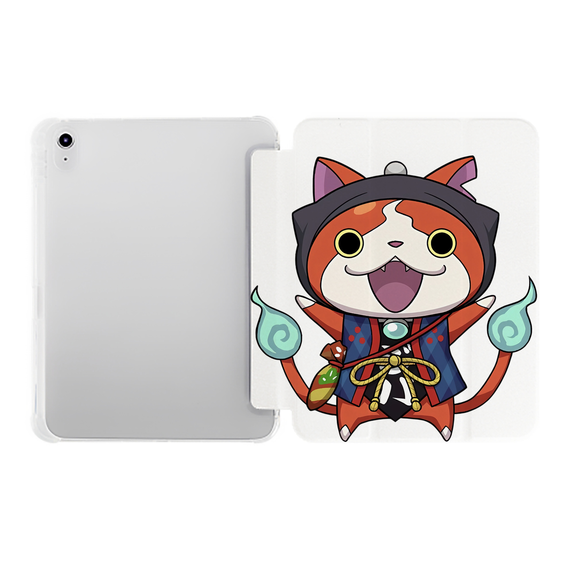 （画像用） 妖怪ウォッチ Yo-kai Watch IPad ケース ペン収納付き 三つ折りスタンド PUレザー×シリコン 対応機種9.5/10.5/10.9インチ